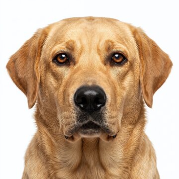 Labrador Retriever looking directly into the camera, warm expressive brown eyes