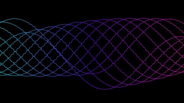 Flowing colorful wave pattern animation transitioning from cyan to magenta on black background