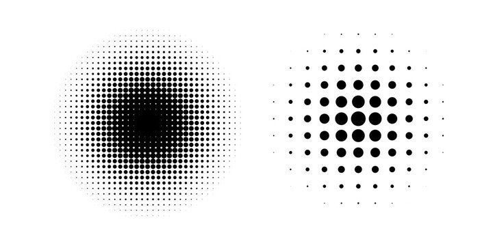 Set of black halftone dots backgrounds. vector modern dots halftone,Pop art comic style gradient circle halftone set Vector isolated on white background dots pattern. dots circle