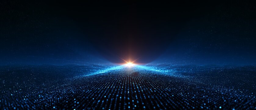 Glowing Holographic Customer Journey Path