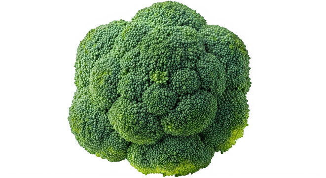Fresh green broccoli head vegetable isolated on transparent background