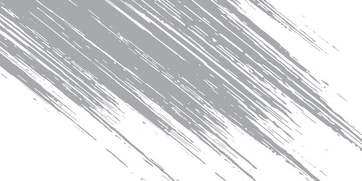Gray diagonal brush strokes with speckled texture on white background grunge