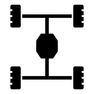 Vehicle chassis with four wheels and axles