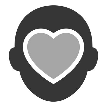 Heart shaped face of a person with love and care concept