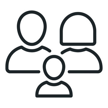Three people icon teamwork collaboration symbol