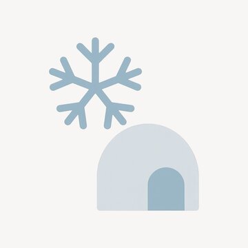 Igloo snowflake winter icon