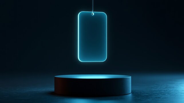 Holographic Price Tag Above Minimalist Product Display