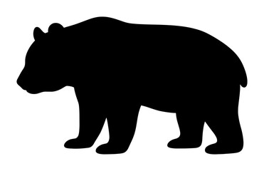 Naklejka premium Black Bear Silhouette Vector, Wildlife Animal Icon, Forest Mammal Graphic, Simple Nature Symbol, Isolated Ursus Arctos Illustration