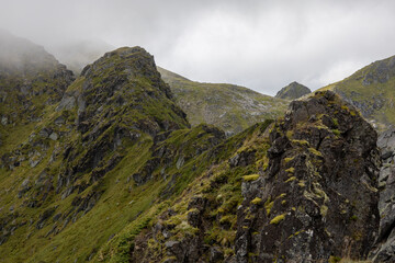 Beautiful summer landscape view of Svolvaer from Mount Floya in Lofoten, Norway © Adam
