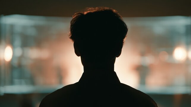 Over the Shoulder Blurred Person Silhouette
