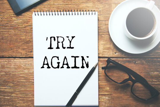 Motivational encouragement message to try again