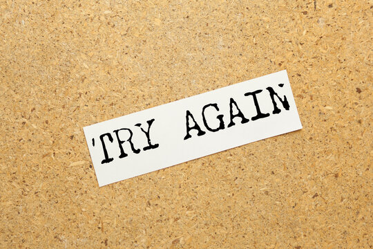 Motivational encouragement message to try again