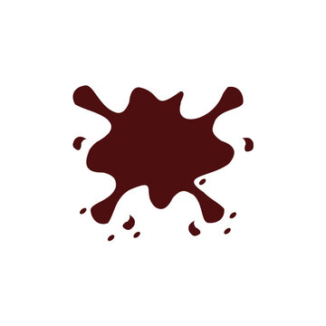 Dark chocolate splash and blood blot stain isolated on transparent background