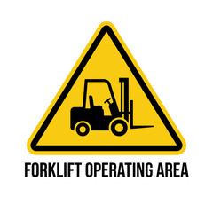 Naklejka premium Yellow forklift operating area safety warning sign icon