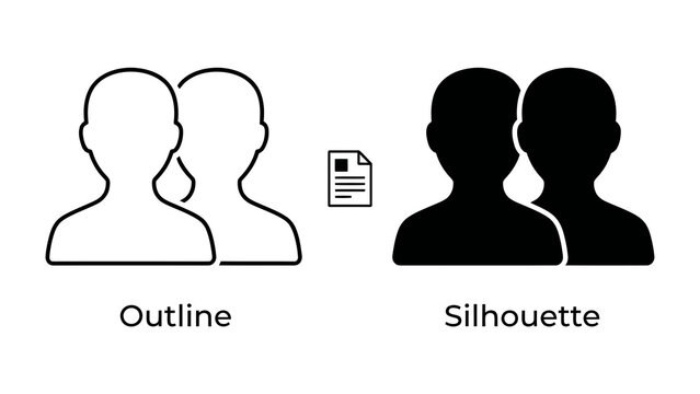 Outline and Silhouette of People Icons