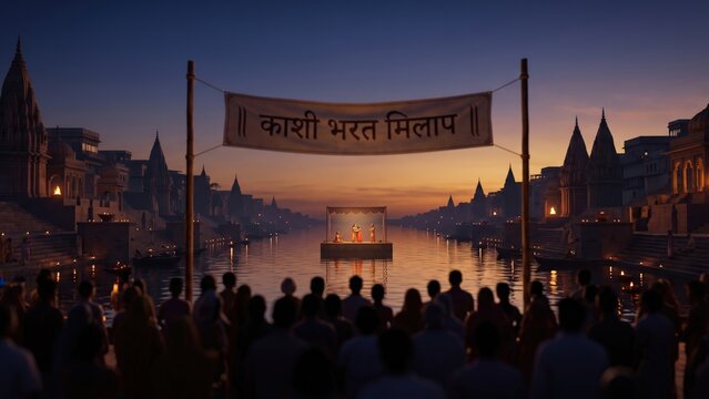 Bharat Milap Festival in Varanasi &mdash; Dusk Procession and Devotional Ram Lila Celebration on the Ganges
