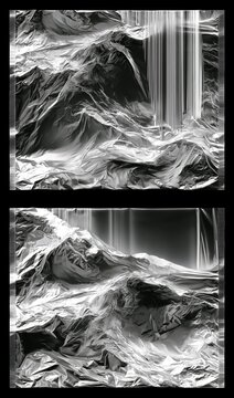 Plastic wrap texture overlay effect. Polyethylene packaging of vinyl wrap or cd cover. Shrink crumpled plastic bag sleeve, package mockup illustration