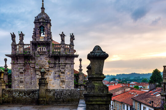 Baroque Facade Of San Fructuoso Church At Sunset
