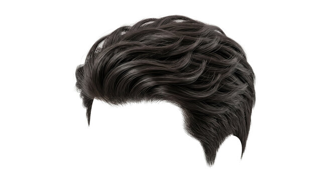 Fluffy hairstyle isolated on a white background.