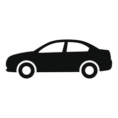 Fototapeta premium Black sports car vector illustration isolated on white background, sleek automotive vehicle design with wheels, speed, transportation, retro style, and modern road-ready appeal