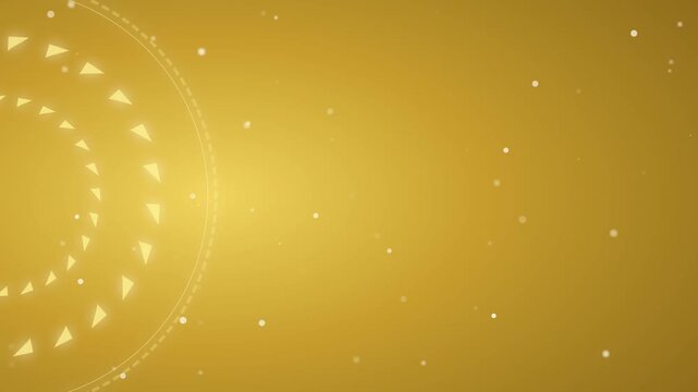 Abstract yellow background with triangular shapes forming circular loop pattern for video