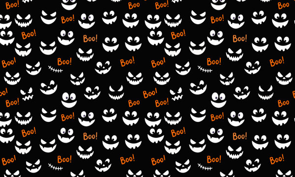 halloween horror smile and react boo pattern design