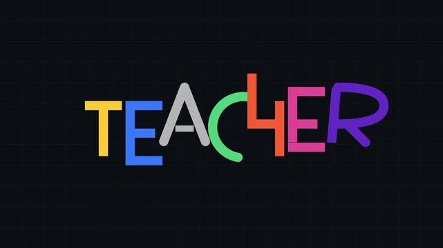 Abstract neon typographic animation morphing on dark background