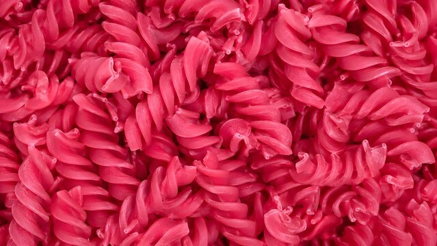 Pink Fusilli Pasta Texture