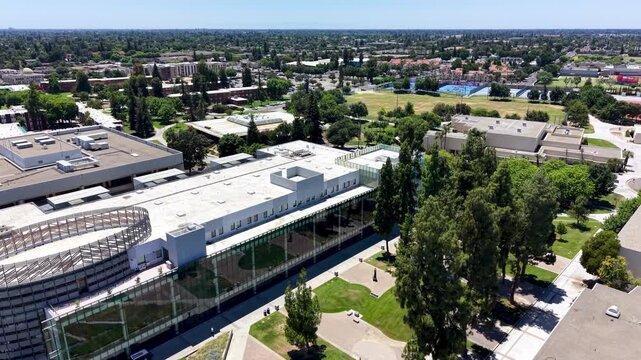 aerial fresno state university in fresno california
