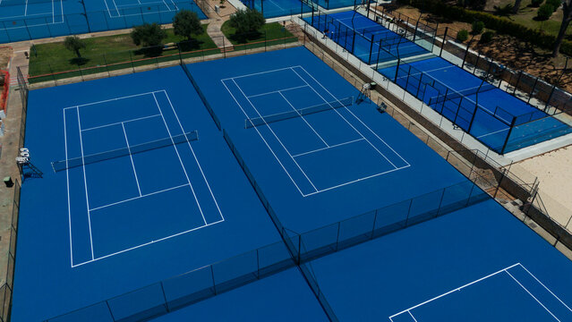  aerial view on a tennis court 