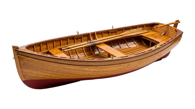 Vintage Wooden Rowboat Interior And Exterior Details.