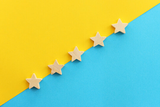 concept image of setting a five star goal. increase rating or ranking, evaluation and classification idea