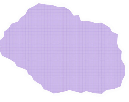 This image depicts a single irregularly shaped piece of torn light purple paper against a stark black background evoking feelings of fragility