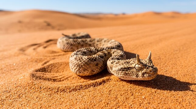 Desert horned viper sidewinding