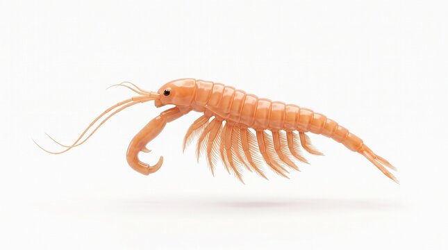 Brine shrimp simple portrait white background
