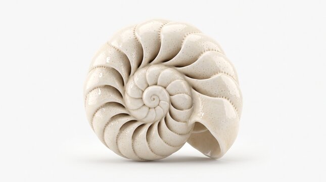 Foraminifera shell organism simple portrait white background