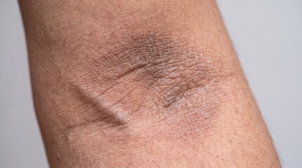 Naklejka premium Chronic Lichenified Atopic Dermatitis Showing Thickened Skin and Prominent Skin Lines