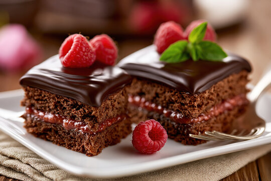 Luxury Chocolate Berry Cake with Mirror Glaze &ndash; AI Generative