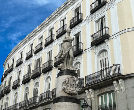 Statue of The Mariblanca at The Puerta del Sol. Madrid. Spain.