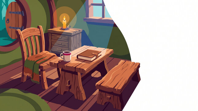 Rustic wooden furniture indoors