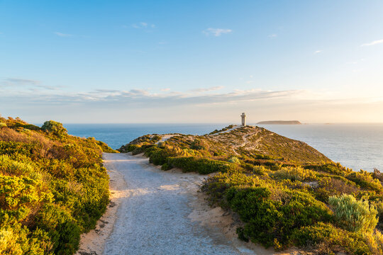Scenic walking trail to Cape Spencer Lighthouse overlooking the coast, Innes National Park, Yorke Peninsula, South Australia
