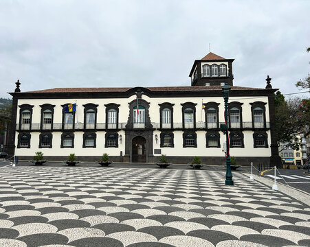View of Funchal Town Hall on a day. Madeira. Portugal.