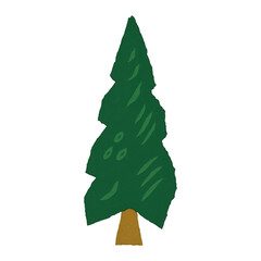 Fototapeta premium PNG Simple evergreen tree illustration.