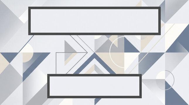 Abstract geometric pattern features overlapping triangles and lines in soft muted tones.