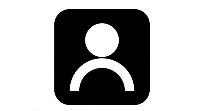 Minimalist user avatar profile icon animation on white background account person human sign button account person human sign button