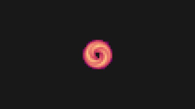 idle fire wheel spin loop animation in pixel art style with black screen background