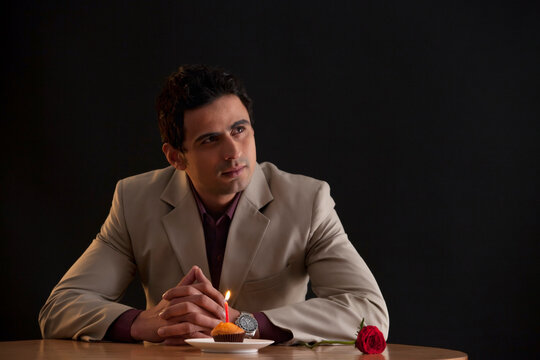 Man thinking while on a date
