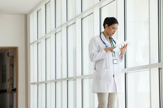 Female doctor with a digital tablet