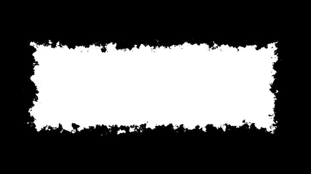  ink transition splatter blot, paint animation video, Black luma effect Ink drops stream splatter stain leak spread flow scatter over screen ink transition. White screen, drop texture, 4k