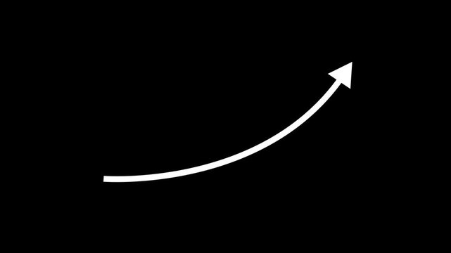 Business growth concept in graph chart showing marketing sales profit increasing to future target. growing business concept. Long dotted line target arrow animation to indicate an object. 4k videos